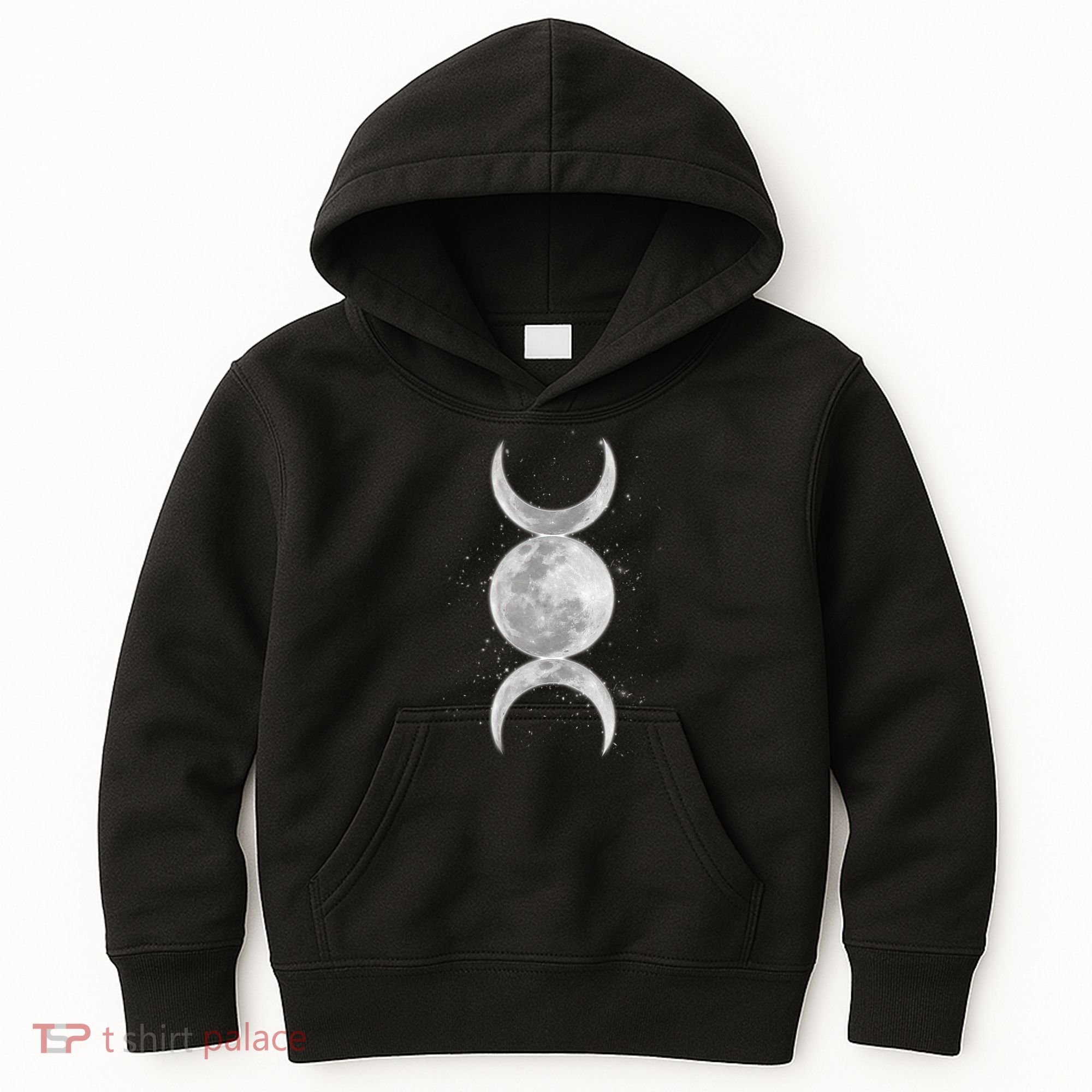 Wiccan Triple Moon Goddess Feminist Pagan Witch Halloween Kids Hoodie