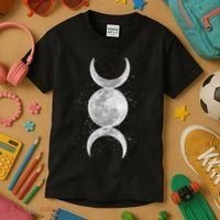 Wiccan Triple Moon Goddess Feminist Pagan Witch Halloween Kids T-Shirt thumb 3