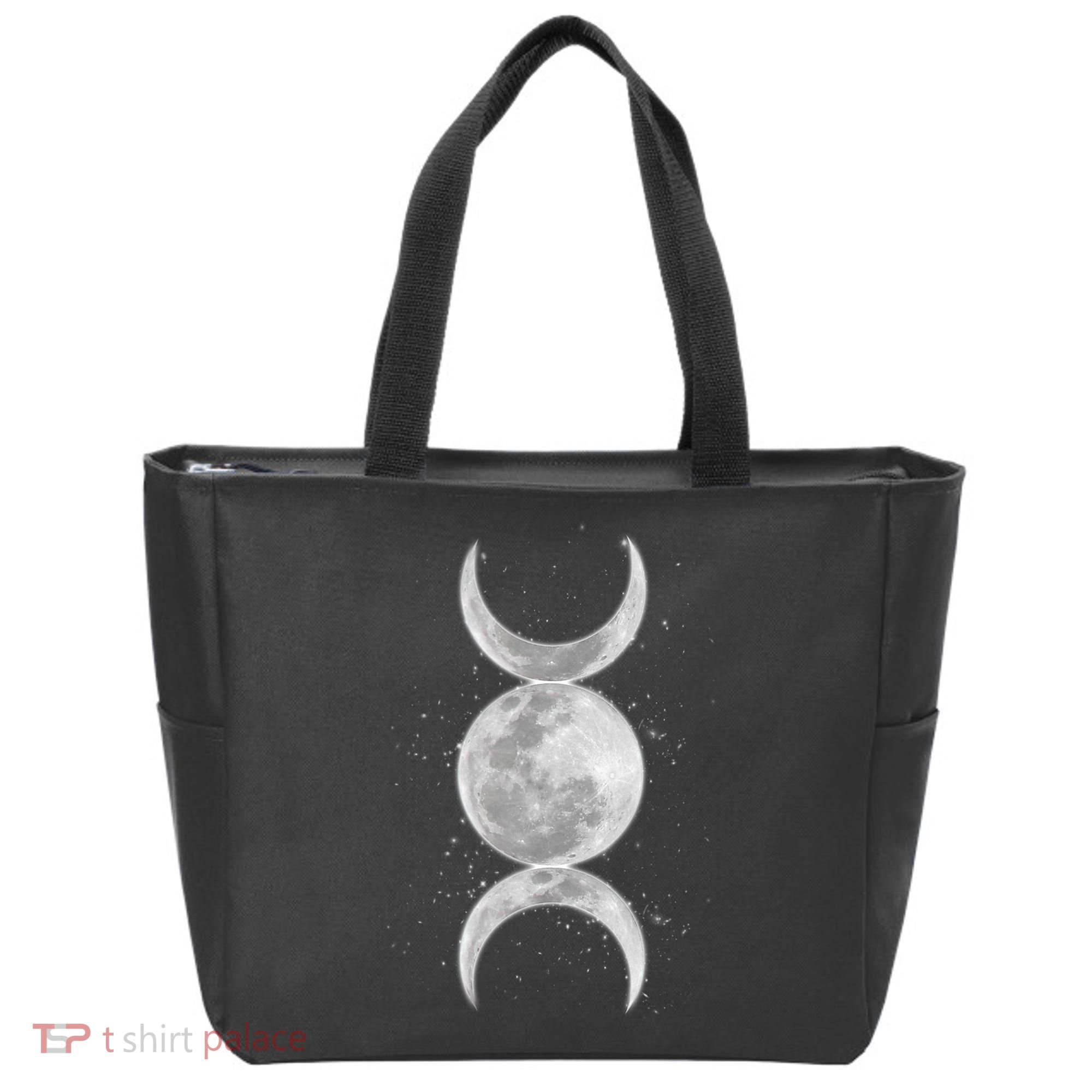 Wiccan Triple Moon Goddess Feminist Pagan Witch Halloween Tote Bag