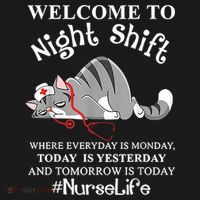 Welcome To Night Shift Where Everyday Is Monday Cat Nurse Mousepad thumb 1
