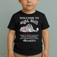 Welcome To Night Shift Where Everyday Is Monday Cat Nurse Toddler T-Shirt thumb 2
