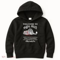 Welcome To Night Shift Where Everyday Is Monday Cat Nurse Kids Hoodie thumb 0