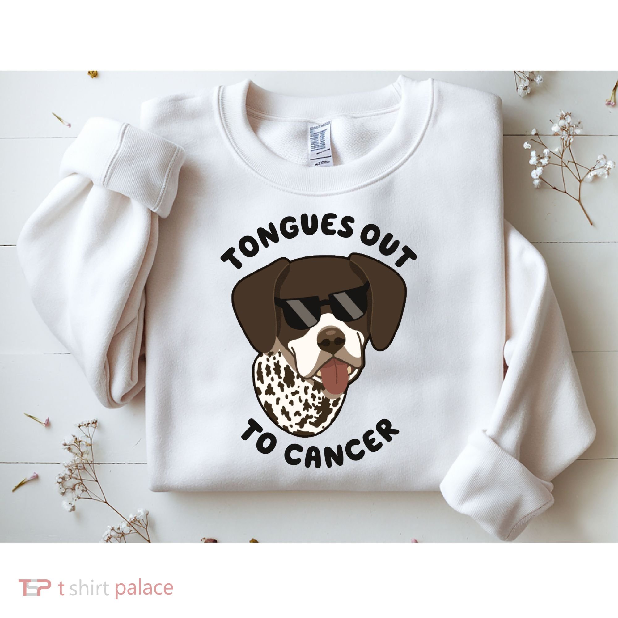 Wyatt Tongues Out To Cancer Sweatshirt