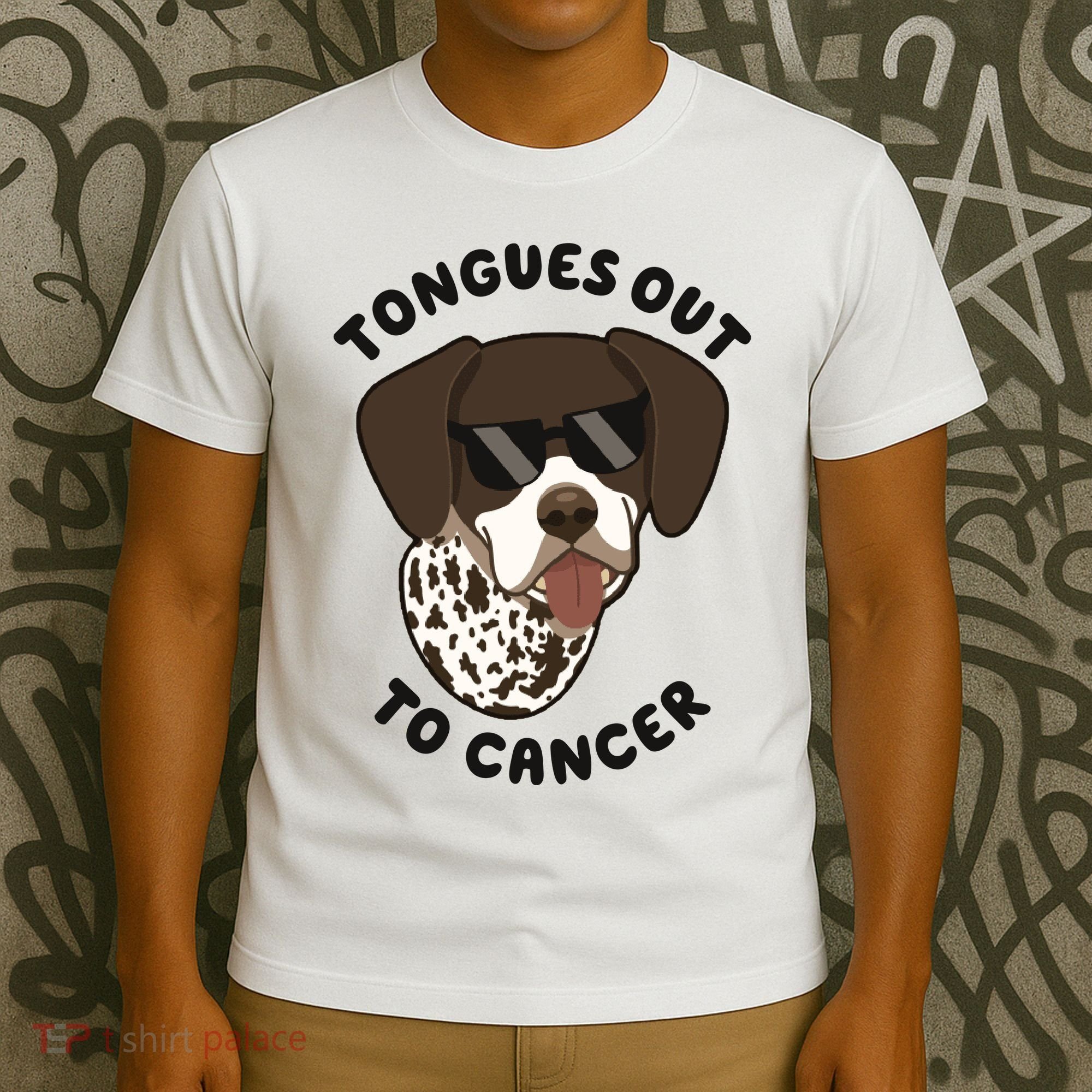 Wyatt Tongues Out To Cancer T-Shirt
