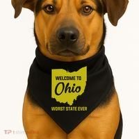 Welcome To Ohio The Worst State Ever Gift USA-Made Doggie Bandana thumb 1