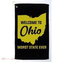 Welcome To Ohio The Worst State Ever Gift Golf Towel thumb 0