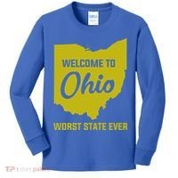 Welcome To Ohio The Worst State Ever Gift Kids Long Sleeve Shirt thumb 0
