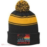 Welcome To Our Jungle Adventure Stripe Pom Pom Beanie thumb 0