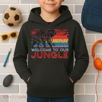 Welcome To Our Jungle Adventure Kids Hoodie thumb 2