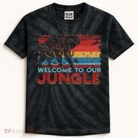 Welcome To Our Jungle Adventure Kids Tie-Dye T-Shirt thumb 0
