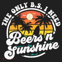 Wo The Only Bs I Need Is Beers And Sunshine Retro Beach Cool Gift Women's Sweatshirt thumb 2