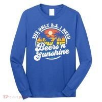 Wo The Only Bs I Need Is Beers And Sunshine Retro Beach Cool Gift Long Sleeve Shirt thumb 0