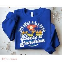 Wo The Only Bs I Need Is Beers And Sunshine Retro Beach Cool Gift Sweatshirt thumb 2