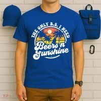 Wo The Only Bs I Need Is Beers And Sunshine Retro Beach Cool Gift T-Shirt thumb 6