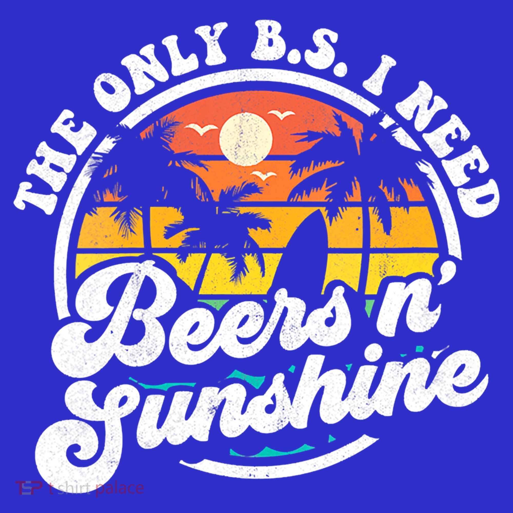 Wo The Only Bs I Need Is Beers And Sunshine Retro Beach Cool Gift Coaster