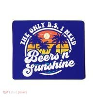 Wo The Only Bs I Need Is Beers And Sunshine Retro Beach Cool Gift Mousepad thumb 0