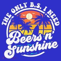 Wo The Only Bs I Need Is Beers And Sunshine Retro Beach Cool Gift Mousepad thumb 1