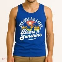 Wo The Only Bs I Need Is Beers And Sunshine Retro Beach Cool Gift Tank Top thumb 3