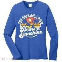 Wo The Only Bs I Need Is Beers And Sunshine Retro Beach Cool Gift Women's Long Sleeve Shirt thumb 0