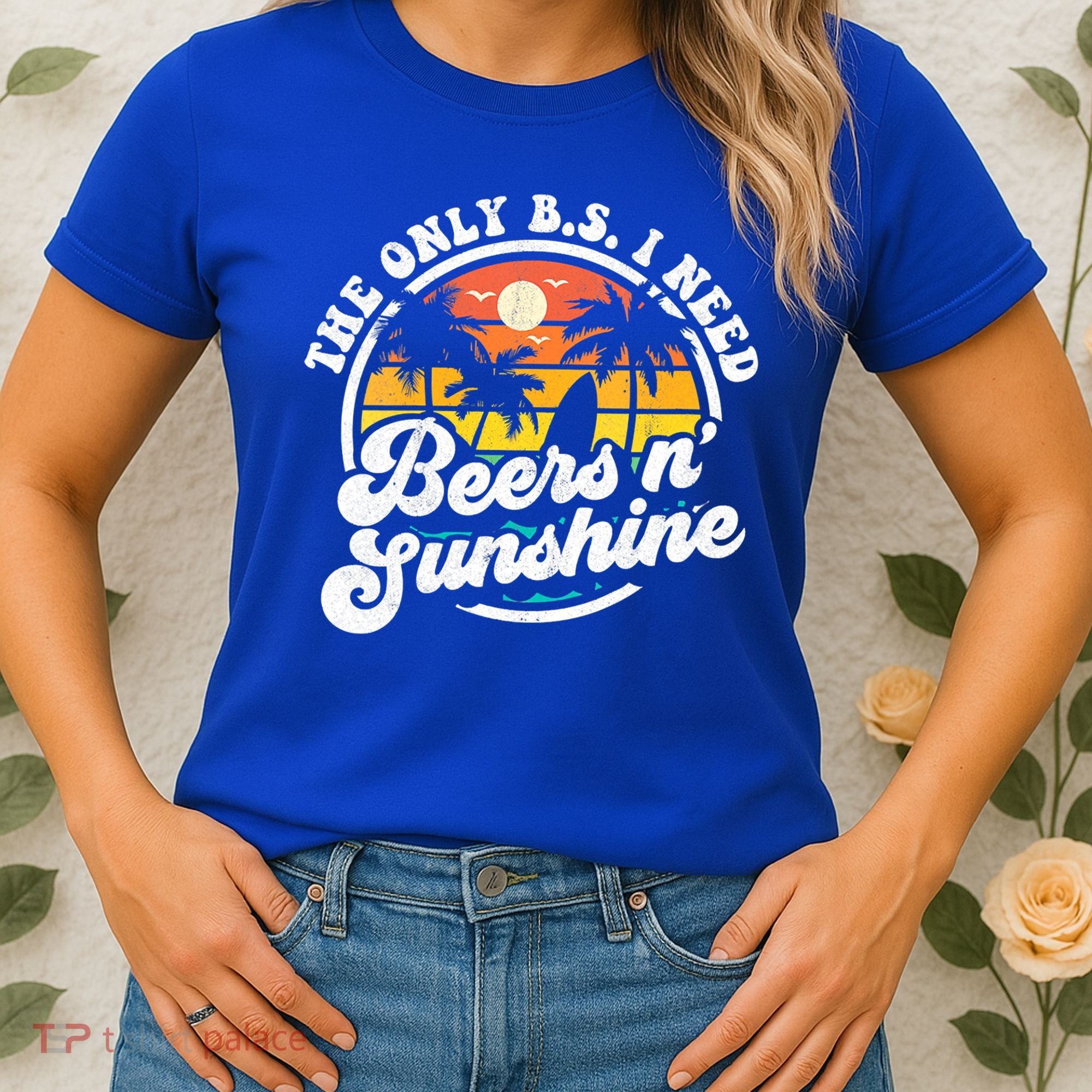 Wo The Only Bs I Need Is Beers And Sunshine Retro Beach Cool Gift Women's T-Shirt