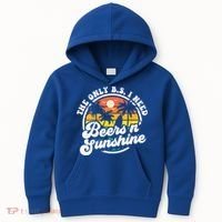 Wo The Only Bs I Need Is Beers And Sunshine Retro Beach Cool Gift Kids Hoodie thumb 0