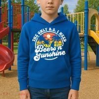 Wo The Only Bs I Need Is Beers And Sunshine Retro Beach Cool Gift Kids Hoodie thumb 2