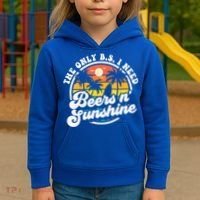 Wo The Only Bs I Need Is Beers And Sunshine Retro Beach Cool Gift Kids Hoodie thumb 3