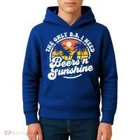 Wo The Only Bs I Need Is Beers And Sunshine Retro Beach Cool Gift Kids Hoodie thumb 4