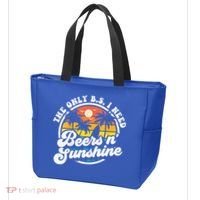 Wo The Only Bs I Need Is Beers And Sunshine Retro Beach Cool Gift Tote Bag thumb 3