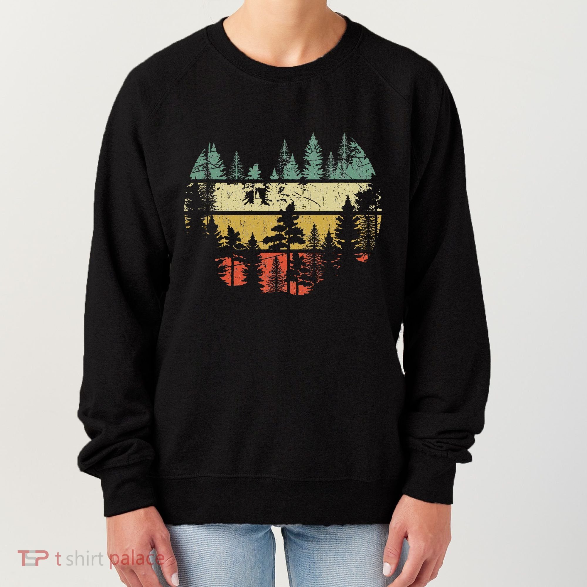 Wildlife Trees Outdoors Nature Retro Forest Sleeveless Women's Sweatshirt