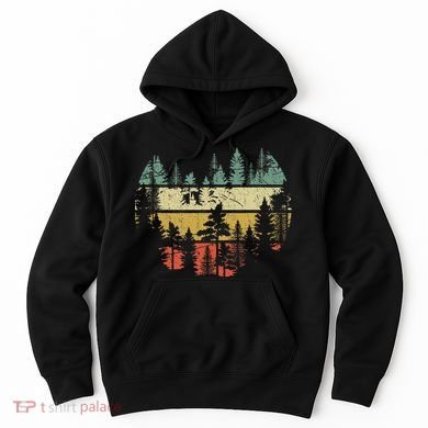 Wildlife Trees Outdoors Nature Retro Forest Sleeveless Hoodie