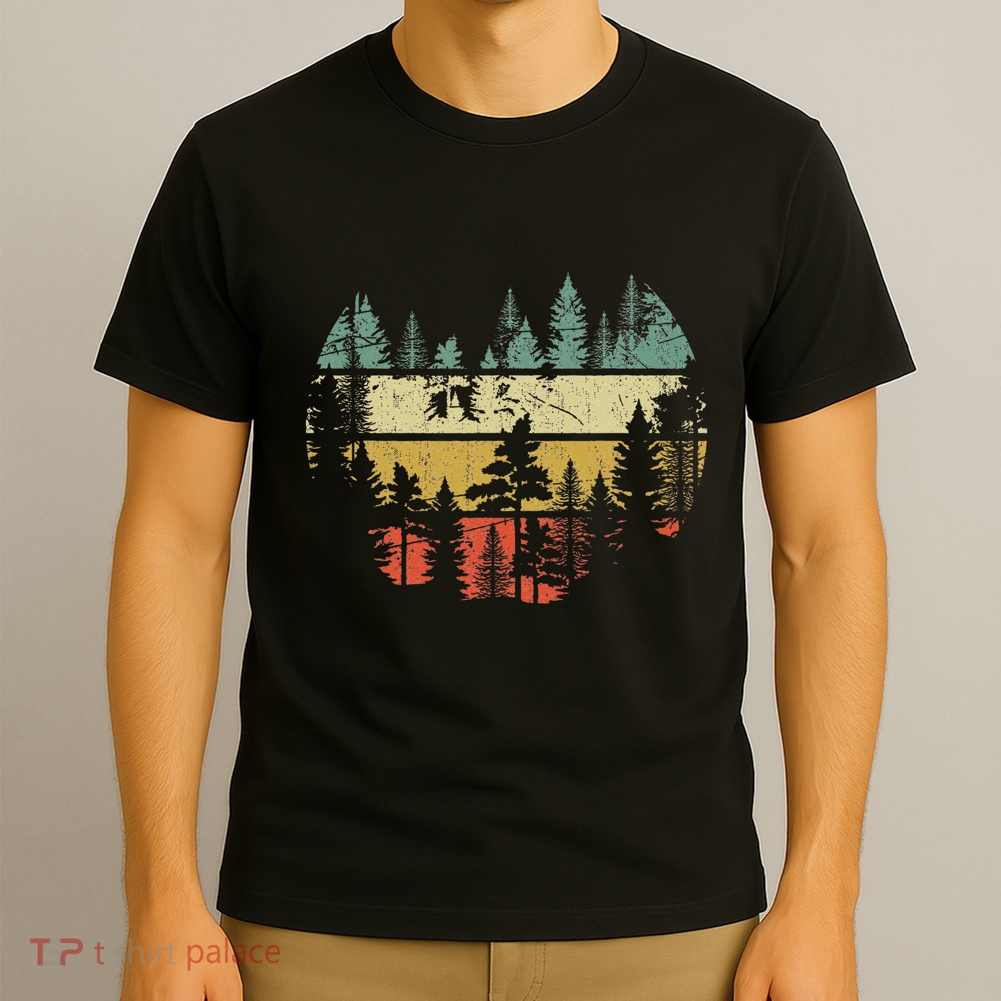 Wildlife Trees Outdoors Nature Retro Forest Sleeveless T-Shirt