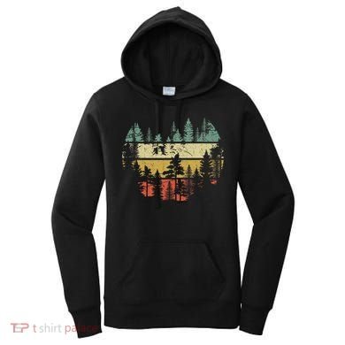 Wildlife Trees Outdoors Nature Retro Forest Sleeveless Women's Hoodie