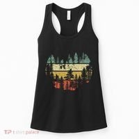 Wildlife Trees Outdoors Nature Retro Forest Sleeveless Women's Tank Top thumb 0