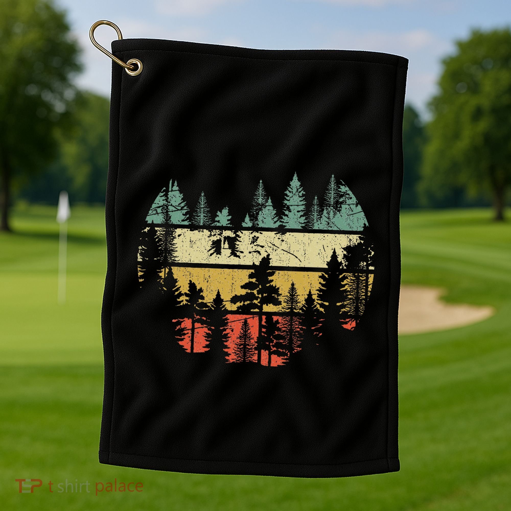 Wildlife Trees Outdoors Nature Retro Forest Sleeveless Golf Towel