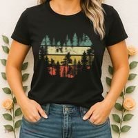 Wildlife Trees Outdoors Nature Retro Forest Sleeveless Women's T-Shirt thumb 2