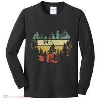 Wildlife Trees Outdoors Nature Retro Forest Sleeveless Kids Long Sleeve Shirt thumb 0