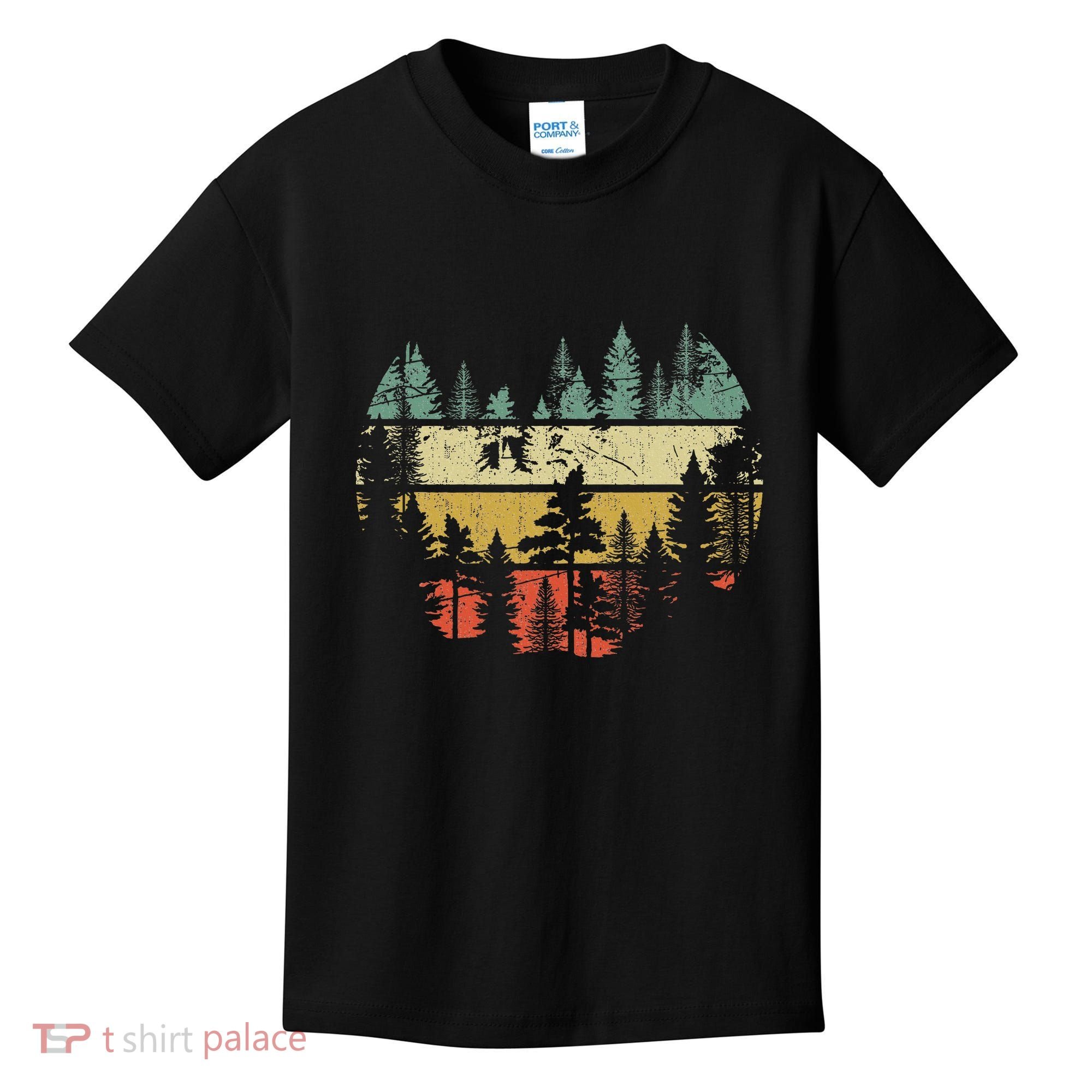Wildlife Trees Outdoors Nature Retro Forest Sleeveless Kids T-Shirt