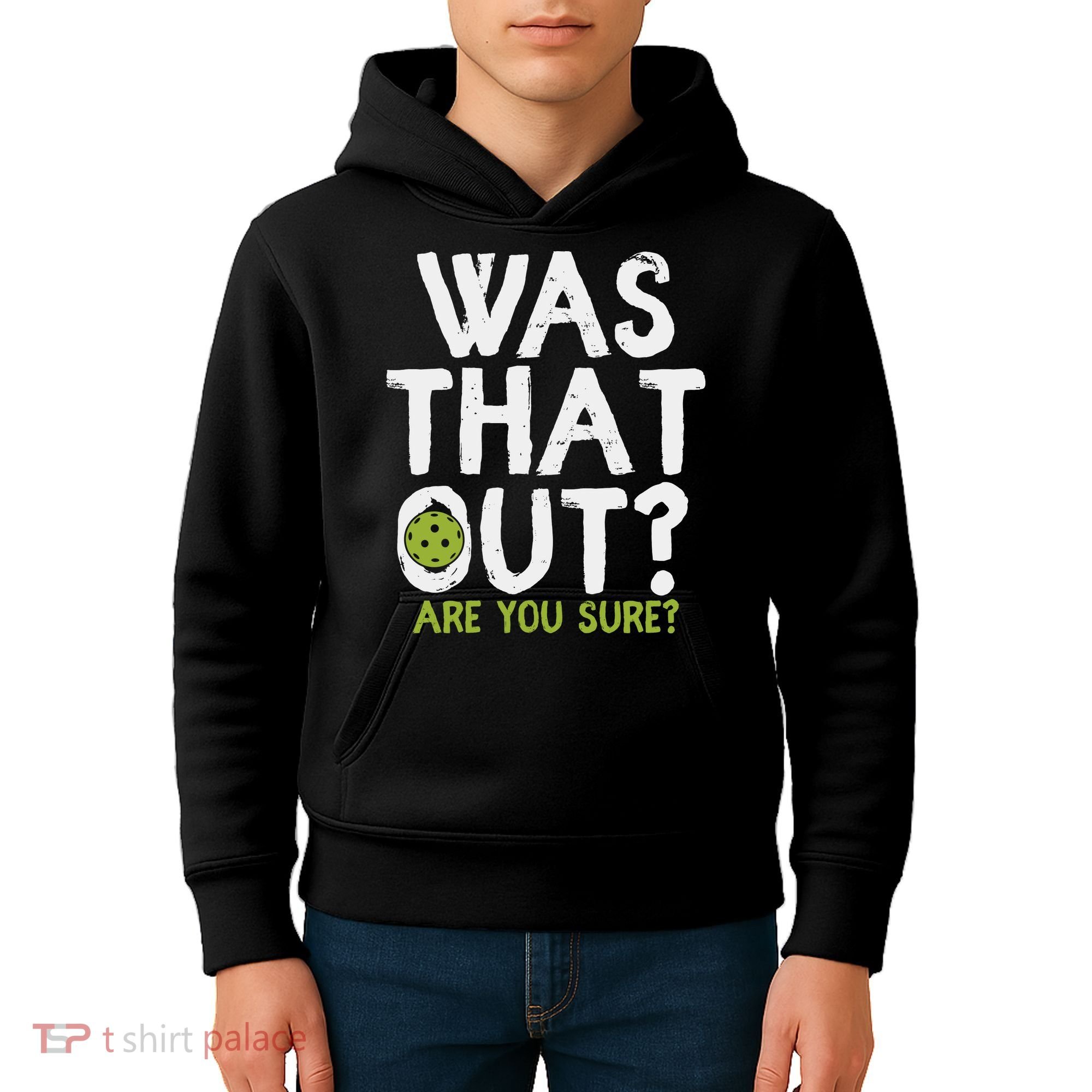Was That Out Pickleball Pickle Ball Player Kids Hoodie