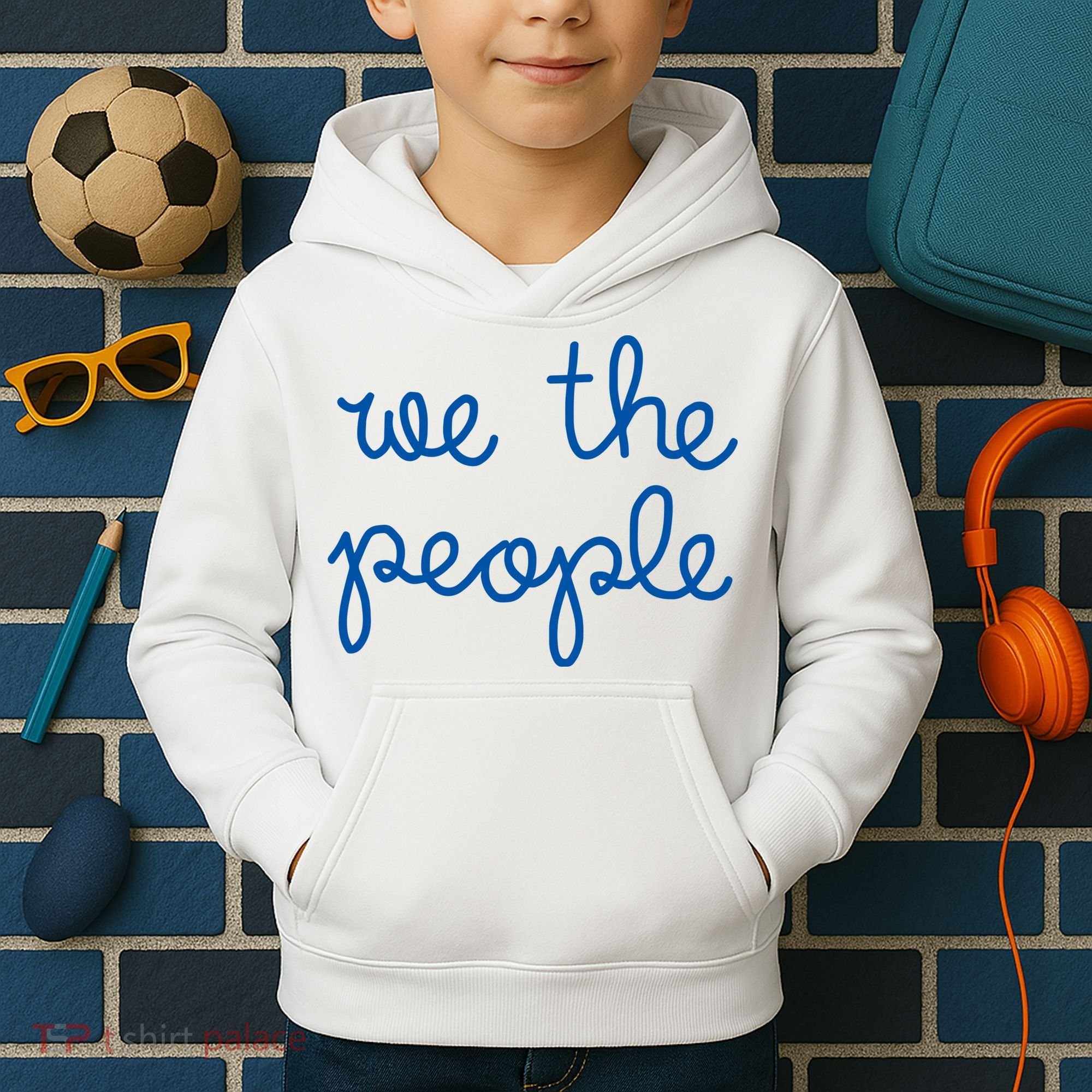 We The People Nicolle Wallace Blue Imprint Kids Hoodie