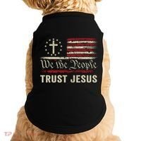 We The People Trust Jesus USA Flag Christian Patriotic Doggie Tank thumb 0