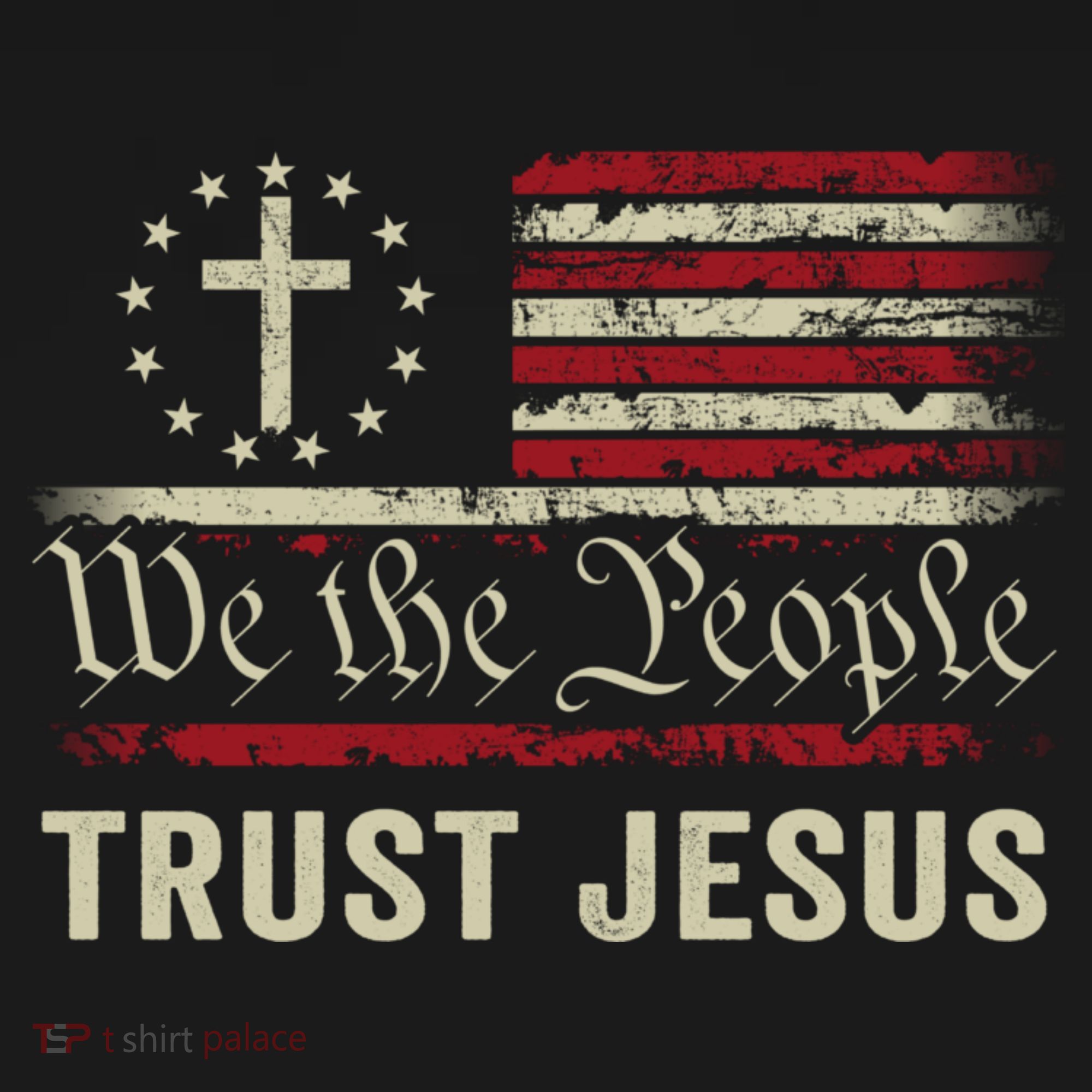 We The People Trust Jesus USA Flag Christian Patriotic Mousepad