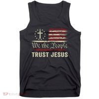 We The People Trust Jesus USA Flag Christian Patriotic Tank Top thumb 0