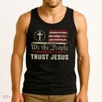 We The People Trust Jesus USA Flag Christian Patriotic Tank Top thumb 3