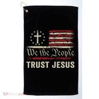 We The People Trust Jesus USA Flag Christian Patriotic Golf Towel thumb 0
