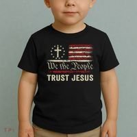 We The People Trust Jesus USA Flag Christian Patriotic Toddler T-Shirt thumb 2