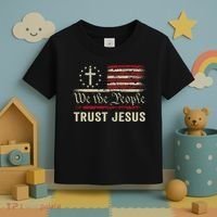We The People Trust Jesus USA Flag Christian Patriotic Toddler T-Shirt thumb 3