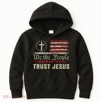 We The People Trust Jesus USA Flag Christian Patriotic Kids Hoodie thumb 0
