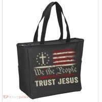 We The People Trust Jesus USA Flag Christian Patriotic Tote Bag thumb 2