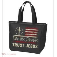We The People Trust Jesus USA Flag Christian Patriotic Tote Bag thumb 3